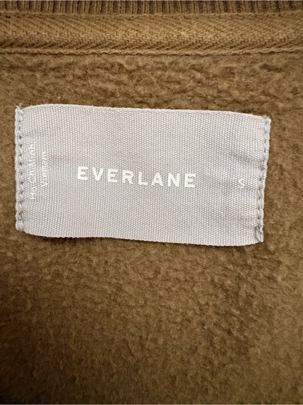 Everlane The Track Half-Zip Cropped Sweatshirt Olive Green Size Small - Picture 5 of 9